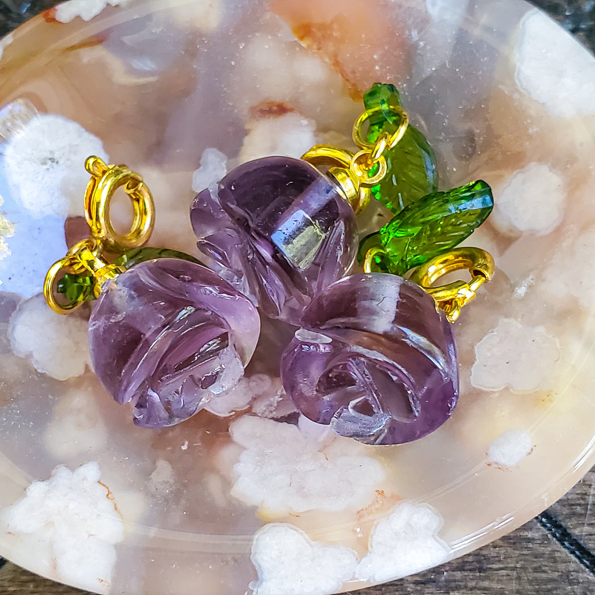 Rose Charm - Amethyst - Mini