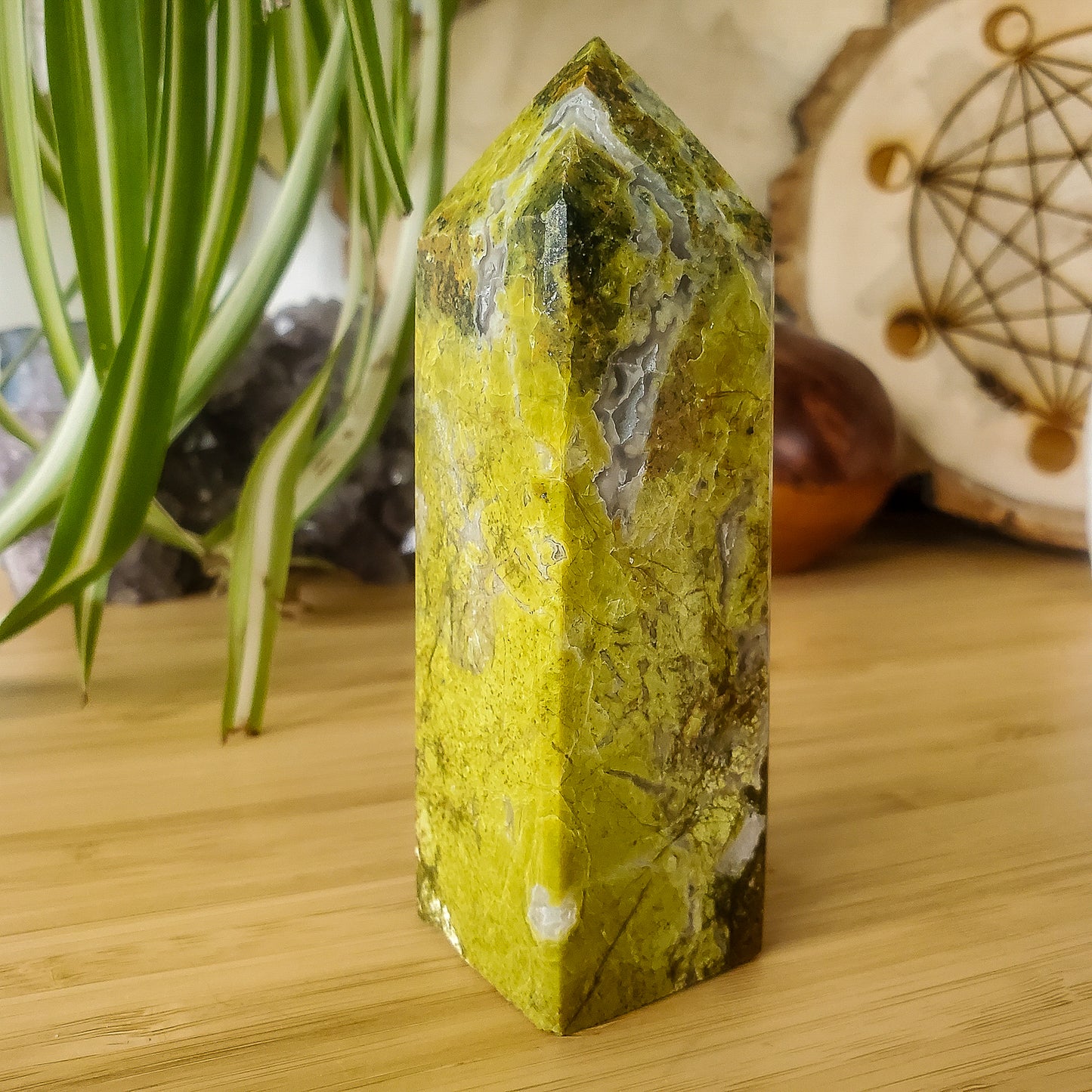 Serpentine with Quartz Point