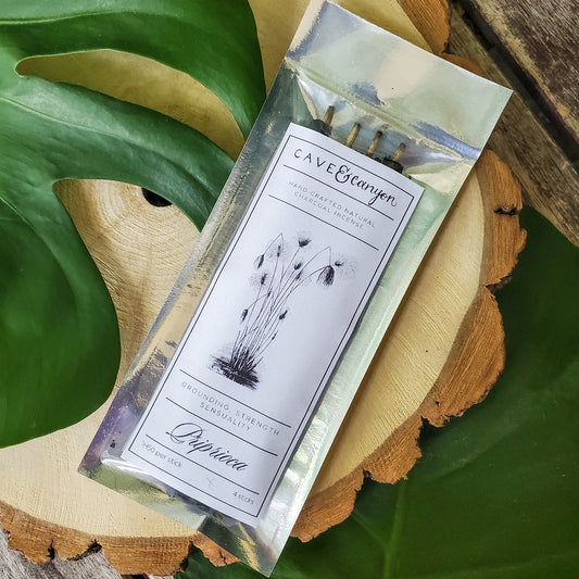 Pack of Priprioca hand-rolled charcoal incense sticks from Cave & Canyon