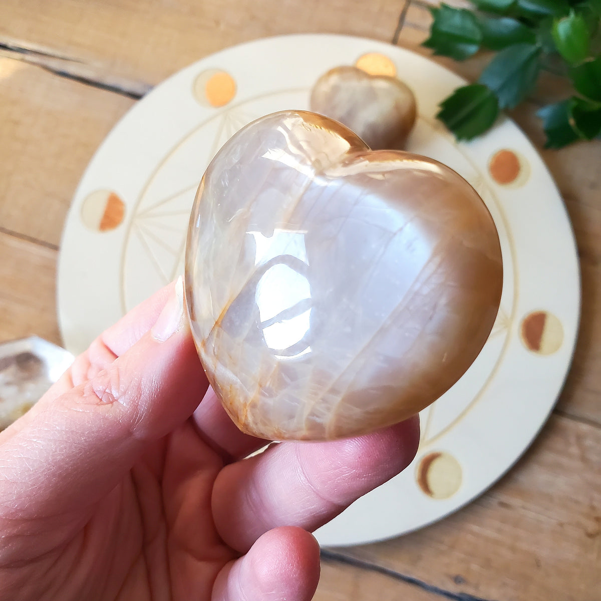Peach Moonstone Hearts