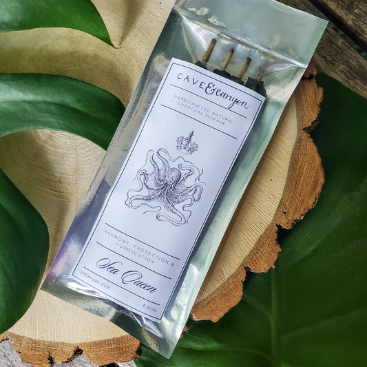 Pack of Sea Queen hand-rolled charcoal incense sticks from Cave & Canyon