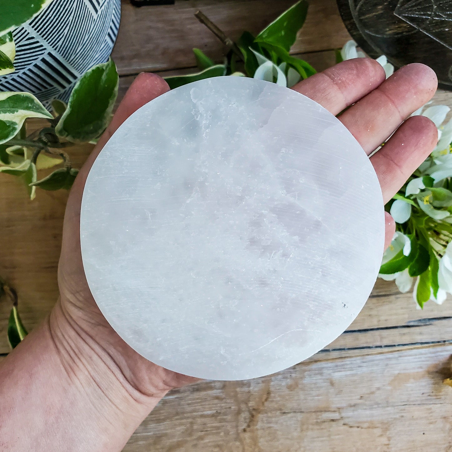 Flower of Life - Selenite Crystal Grid