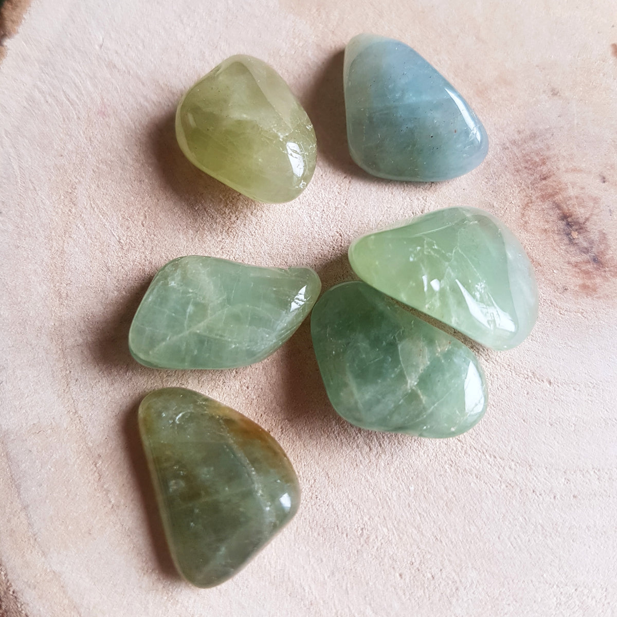 Green Beryl - tumbled - 6 pack