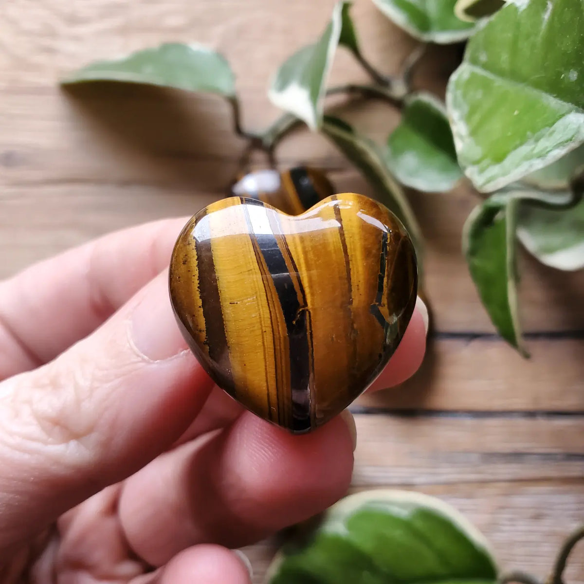 Tiger Eye & Hematite Hearts