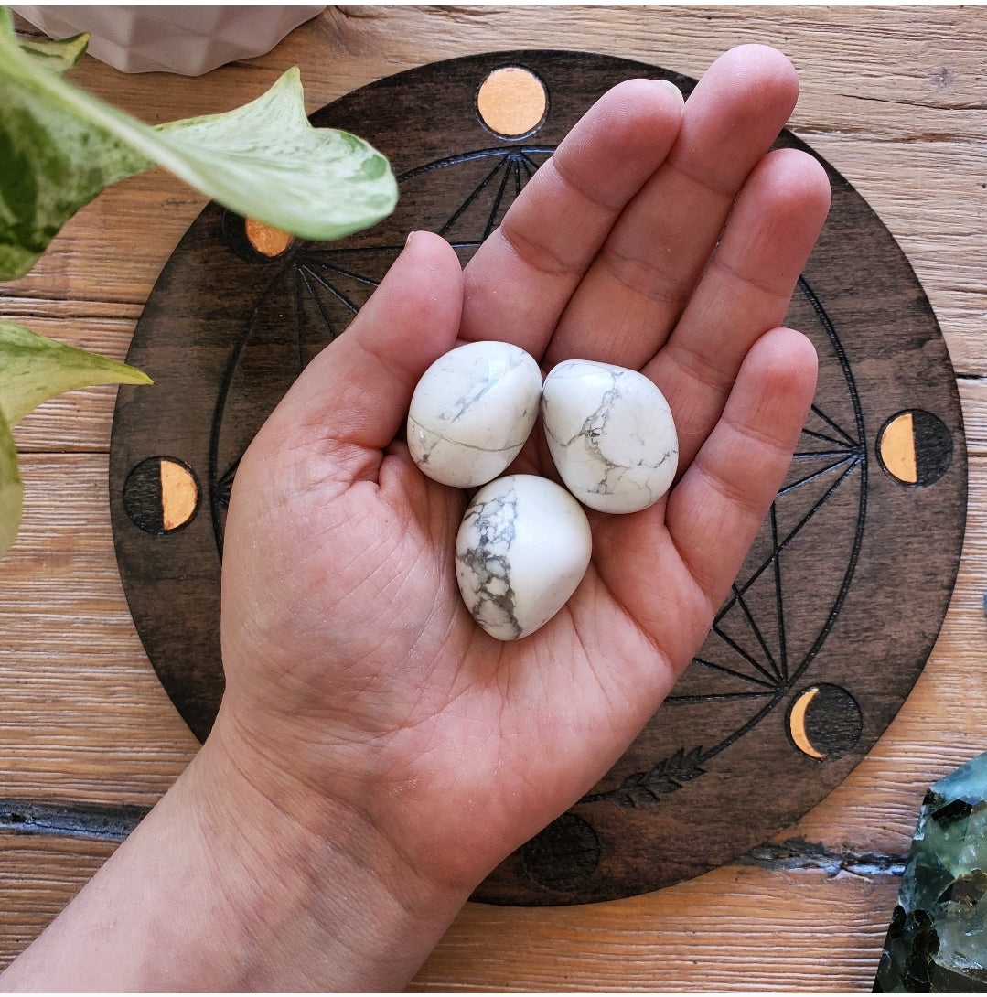 Howlite Tumbled Stone (XL) - Polished