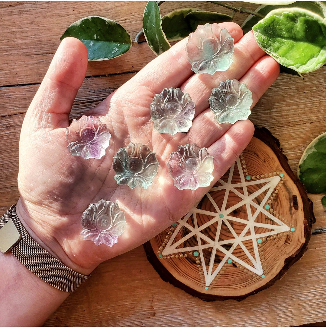 Fluorite Lotus Blossom - Carving