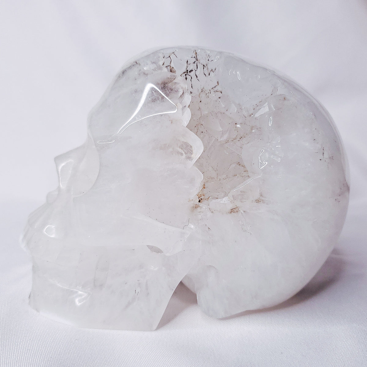 Agate & Quartz Geode Skull